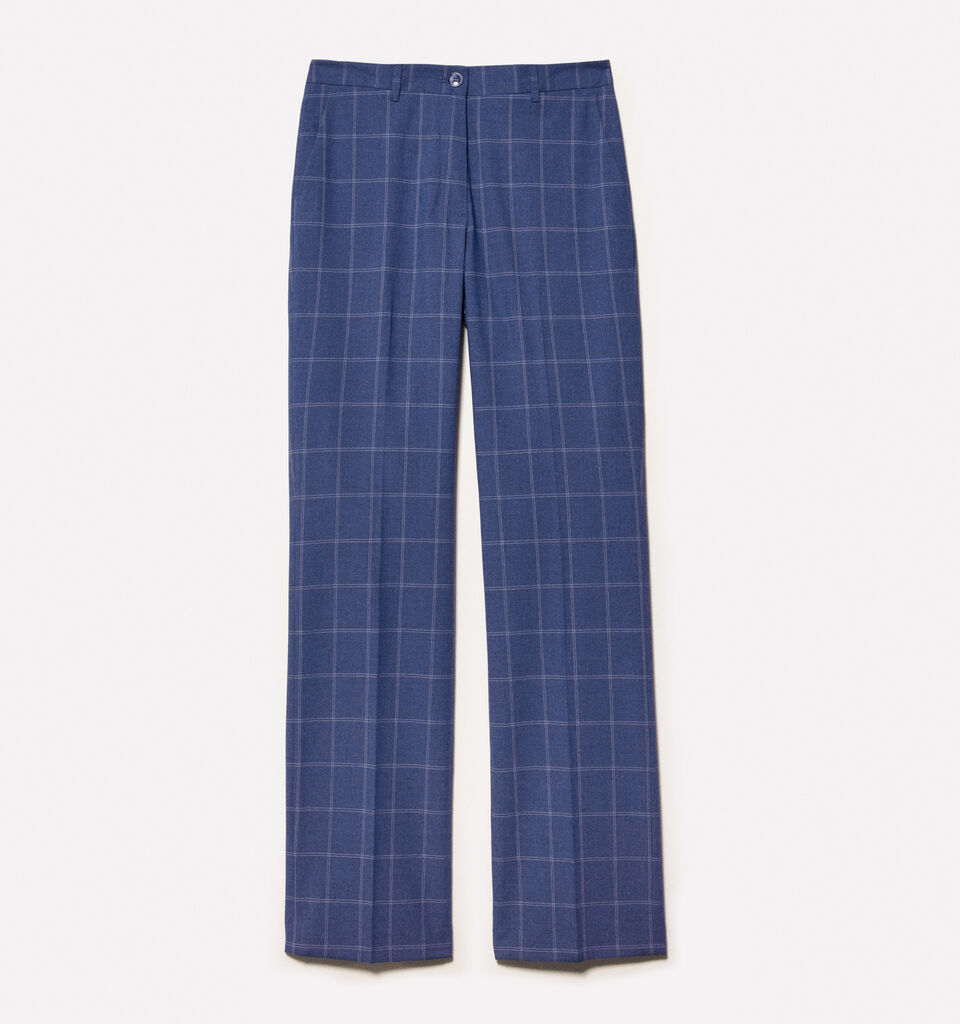 Pantaloni a quadri - pantaloni regular da donna - Blu | Sisley image number 6